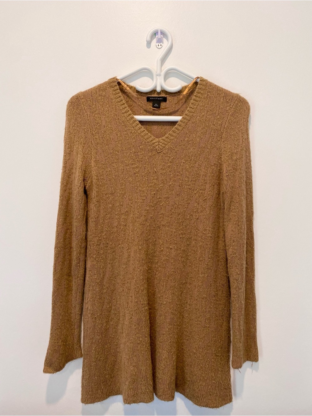 Camel Brown Banana Republic V-Neck Sweater Tunic